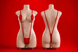 Women Glossy High-Shine Leather G-String Bikini
