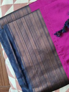 Vibrant Silk Saree with Zari Border