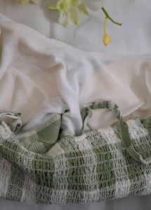 Green Gingham Crop Top