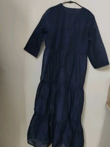 Elegant Navy Blue Kurta with Tassels