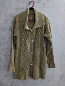 Chic Olive Green Knit Cardigan