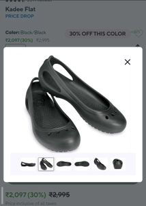 Crocs Kadee Flat Black Ballet Flats w8...