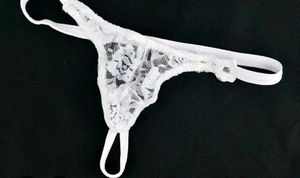Men's White Lace G-string Thong
