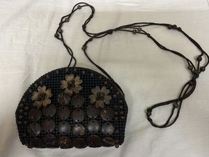 Unique Coconut Shell & Bead Clutch