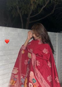 Maroon Floral Kurta Set