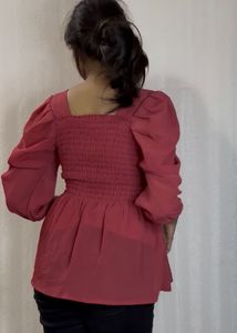 Cute Bow Puff sleeves Top