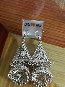 Boho Triangle Jhumka Earrings