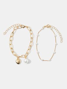 Savana Gold Chain Bracelet Set with Pearls