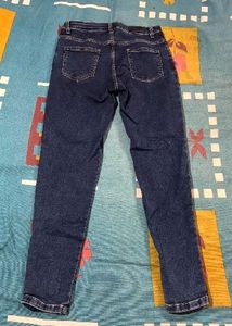 Blue Denim Jeans with Studded Detail