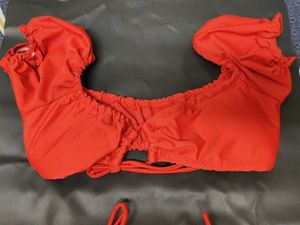 Red Off-Shoulder Bikini Set