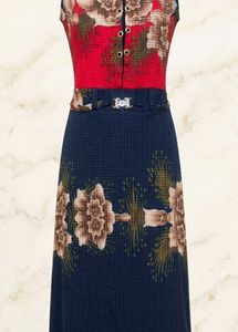 Vintage Floral Print Button-Up Dress