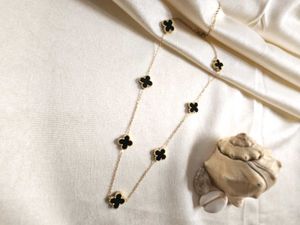 Anti-tarnish 7 Four Clover Long Chain Necklace