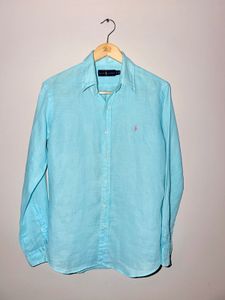 Ralph Lauren Sky Blue 100% Linen Shirt