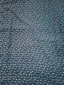 Elegant Teal Saree with White Polka Dots