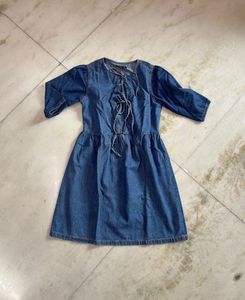 Chic Bow knot Denim Dress