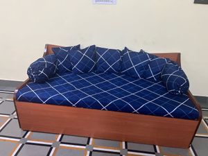 Navy blue  diwaan bedsheet with cushion cover