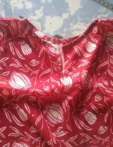 Stylish Red Printed Kurti