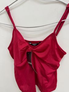 Shein Red Twist Front Camisole Top