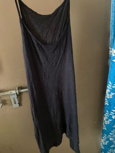 Sleek Black Spaghetti Strap slip dress
