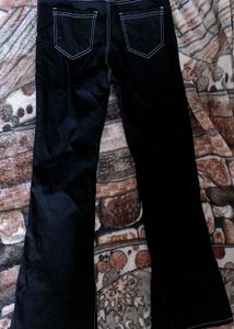 boot cut black twilight/grunge denim pants with wh