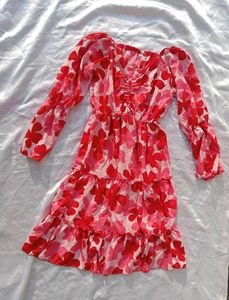 Floral Print Tiered Mini Dress