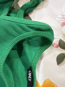 Vibrant Green Cold Shoulder Top