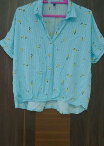 Blue Floral Print Shirt