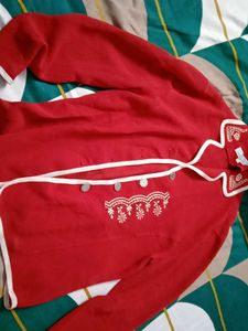 Elegant Red Embroidered shirt