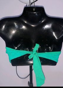Green Schiffli Frill Style Padded Bikini Top