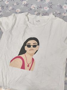 White Graphic Print T-shirt
