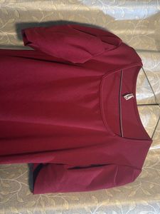 Maroon Puff Sleeve Dress