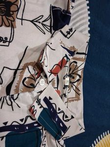 Abstract Print Button-Up Shirt