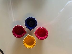Colorful Decorative Diyas (Set of 4)