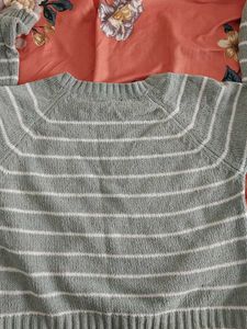 Striped Knit Pullover Sweater