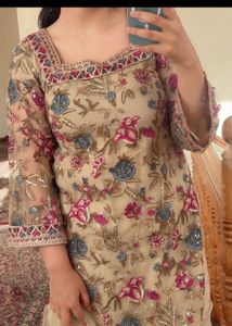 Pakistani Suit with extra embroidery done