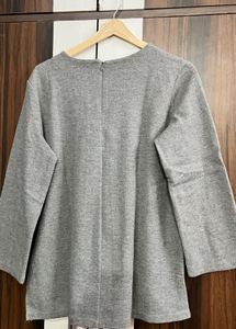 Grey Embellished Sweatshirt Top