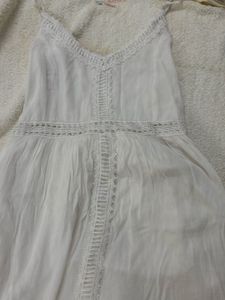 White Lace Trim Sundress