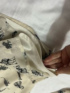 Cream Animal Print Semi-Formal Top