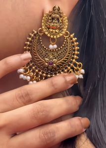Antique Gold Jhumka Earrings