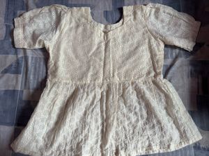 Chic White Eyelet Peplum Blouse(not wore once)