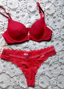 Red Lace Bra and Panty Set