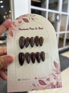 Black Mettalic Press On Nails