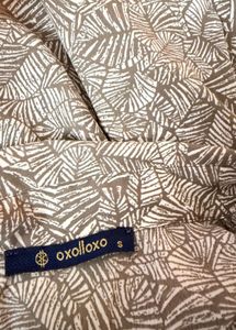 Stylish Leaf Print Button-Up Blouse
