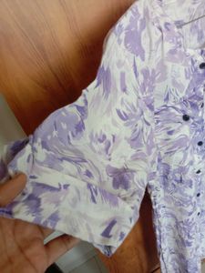 Purple Floral Shirt Dress