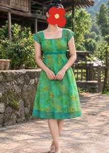 Vintage Floral Print Dress