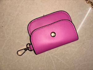 Chic Pink Crescent Shoulder Bag with Pouch