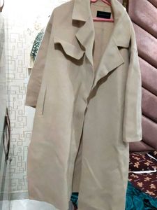 Stylish Beige Long Coat