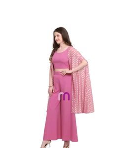 Pink Palazzo Set with Shrug