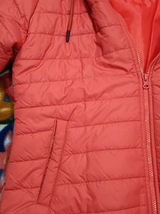 Orange Padded Hooded Jacket