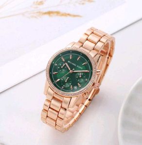 Michael Kors Rose Gold Green Dial Watch